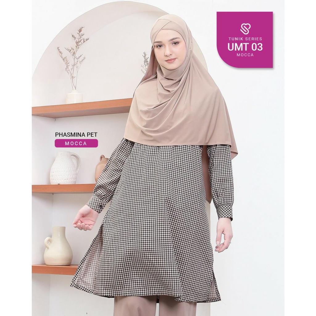 Atasan Wanita Tunik Terbaru Bahan Katun Jepang Premium Original Ukhti Munira UMT03 Blus Kancing Depa