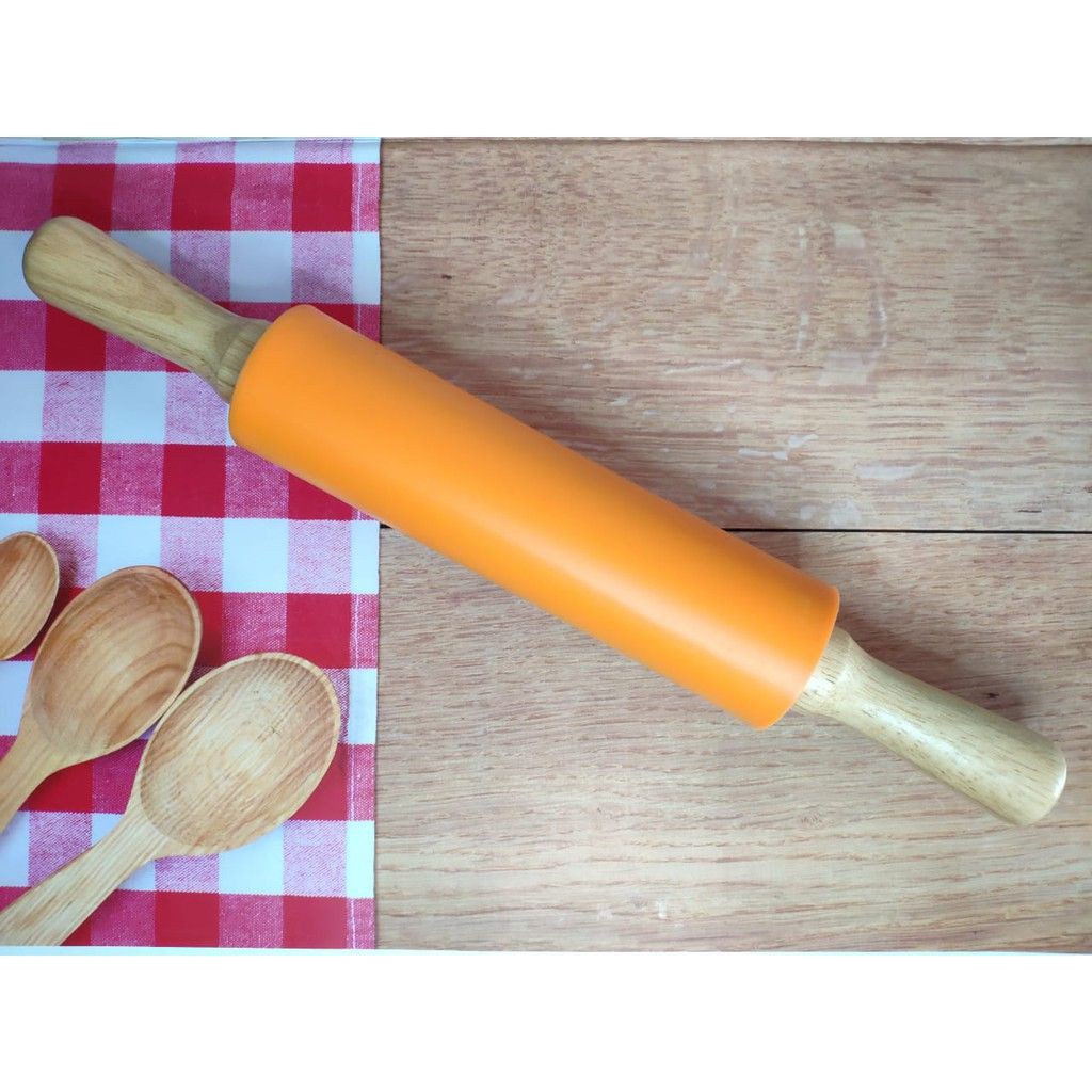 Rolling Pin Silikon Anti Lengket / Penggiling Adonan Tepung Non Stick Roller Silicone