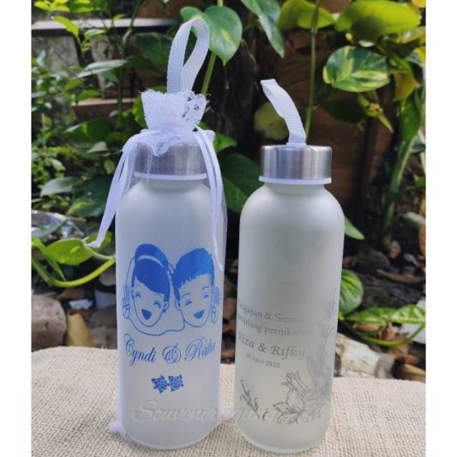 SOUVENIR BOTOL TUMBLER KACA DOVE KEMAS TILE