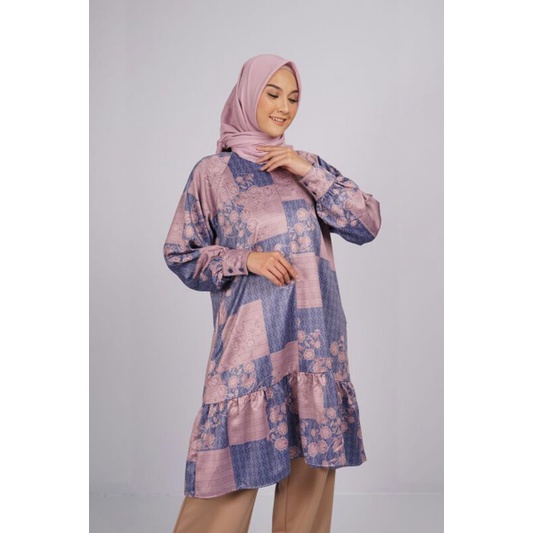 baju atasan tunik remaja kekinian motif batik Tunik Mailera elzatta