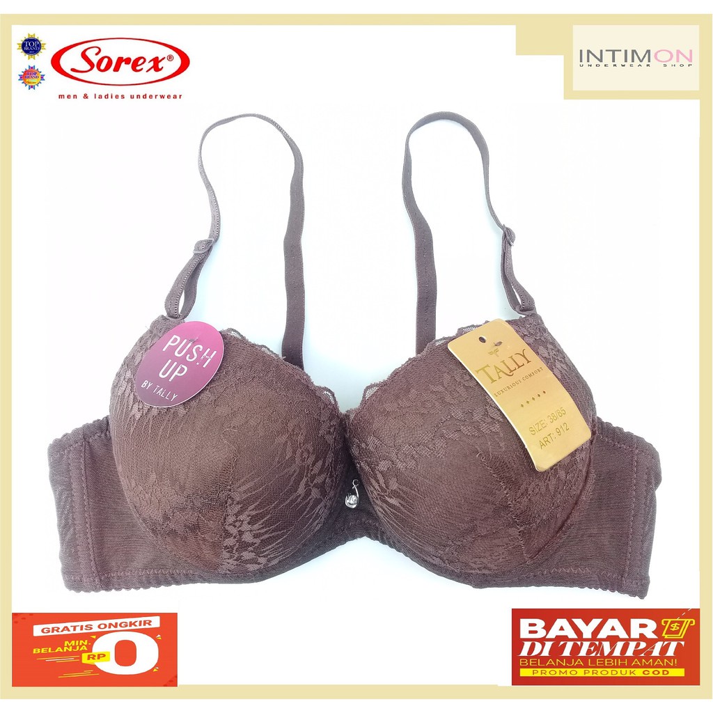 TALLY 912 Bra Brokat Push Up Busa Tebal Berkawat CUP B