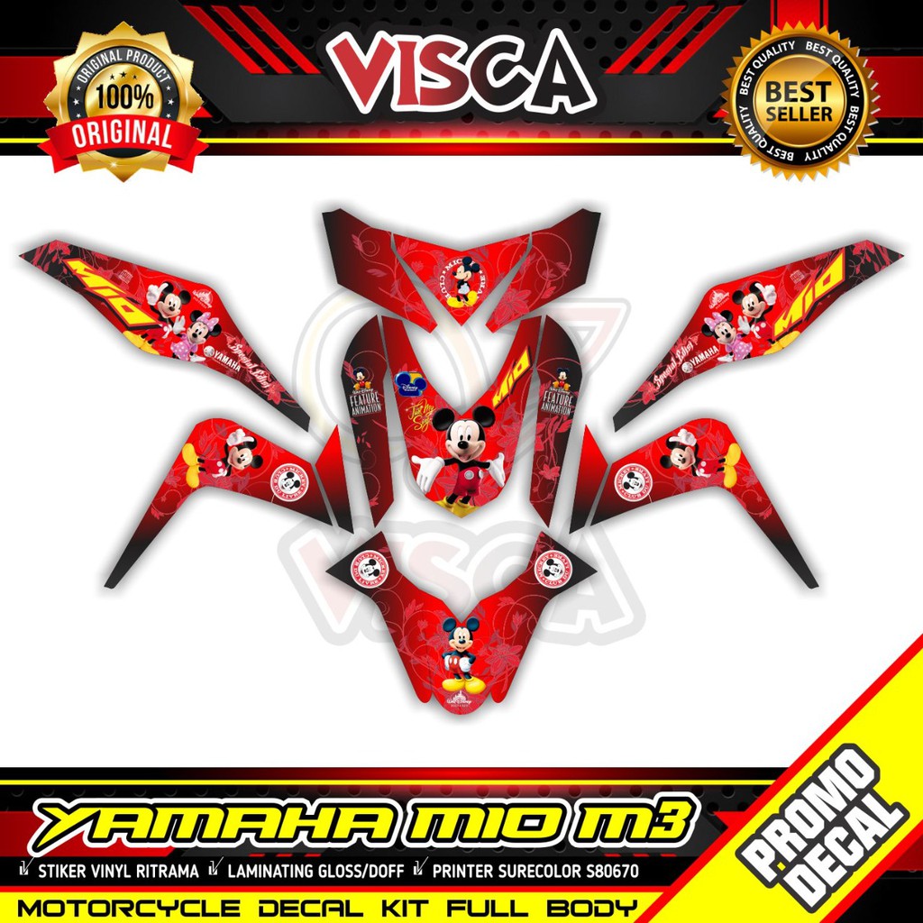 Decal Mio M3 Full Body Stiker Mio Z Full Body Mickey Mouse