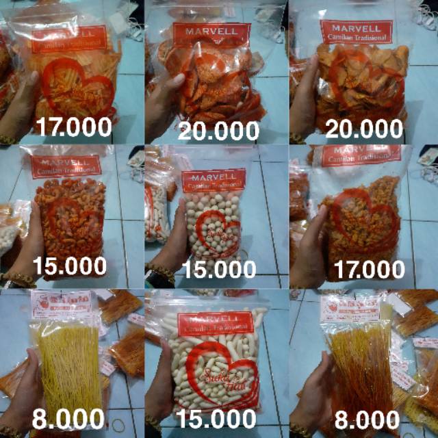 

ANEKA CEMILAN KERING BASRENG KERIPIK SINGKONG MIE LIDI PILUS KACANG ATOM MAKARONI