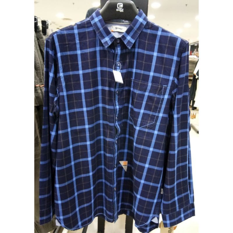 Kemeja Lengan Panjang Pria Emba Jeans Original Mens Nuvare One Navy