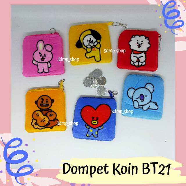 Dompet Koin Bt21 Tata Koya Shooky Rj Cooky Chimmy