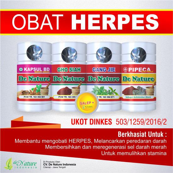 

Obat Herpes Herbal De Nature Indonesia, Garansi Asli 100%
