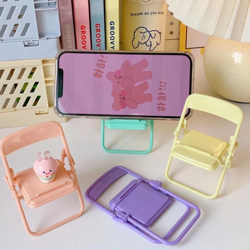 STAND HOLDER HP MODEL KURSI MACARON - PHONE HOLDER HP KURSI LIPAT PAJANGAN MAINAN