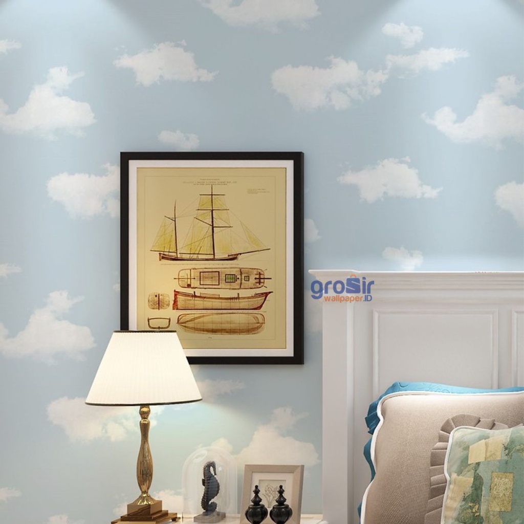 (COD) Promo Wallpaper Karakter Disney Anak Wallsticker Vinyl Awan Atap Dinding Kamar Tidur Tanpa Lem Perekat Termurah High Quality Premium