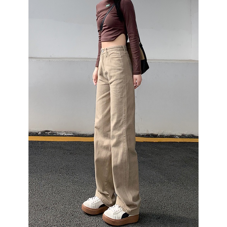 kakak_clother-Korean style straight leg loose khaki jeans