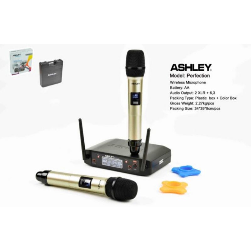 Mic Microphone Wireless Ashley Perfection Original Free Koper Hardcase