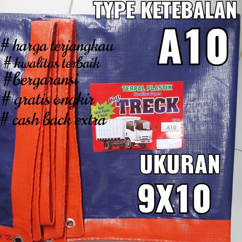 TERPAL PLASTIK A10 UKURAN 9x10 meter merk TRECK