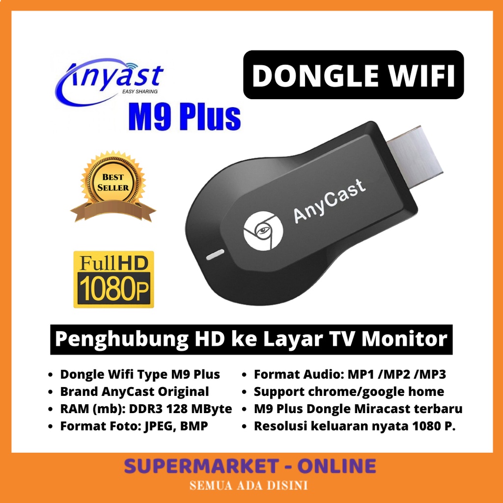 HARGA PROMO Dongle Wifi Reseiver HDMI Mini Wireless Bluetooth Penghubung HD ke layar TV Monitor Proj