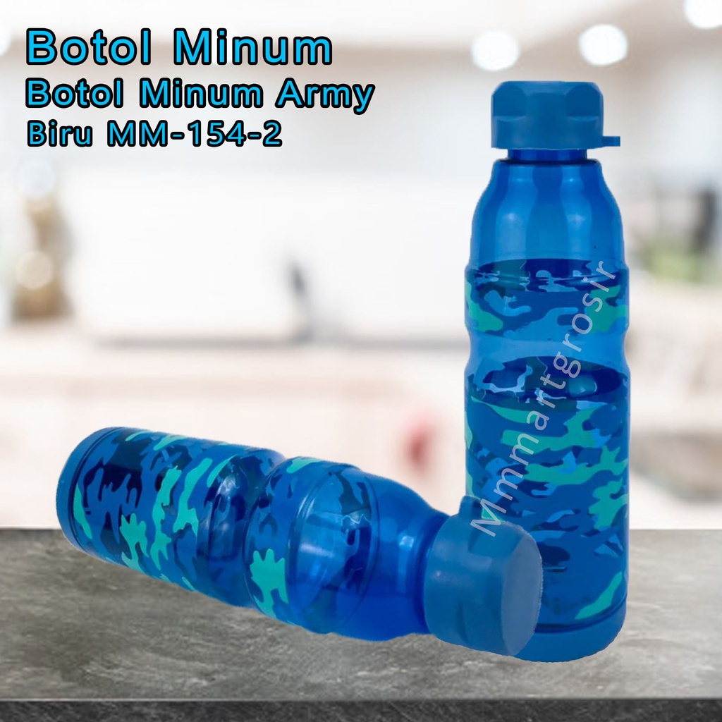 Botol Minum / Botol Minum Plastik / Motif Army Biru MM-154-2 / 700 ml