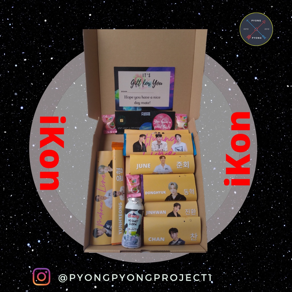 

Snack box/Gift box KPOP iKon / Hampers /Kado Ulang Tahun / Kado Wisuda / Kado Anniversarry/ iKon