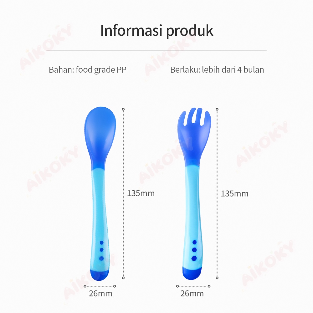 AIKOKY Sendok makan bayi/Sendok silikon makan anak set