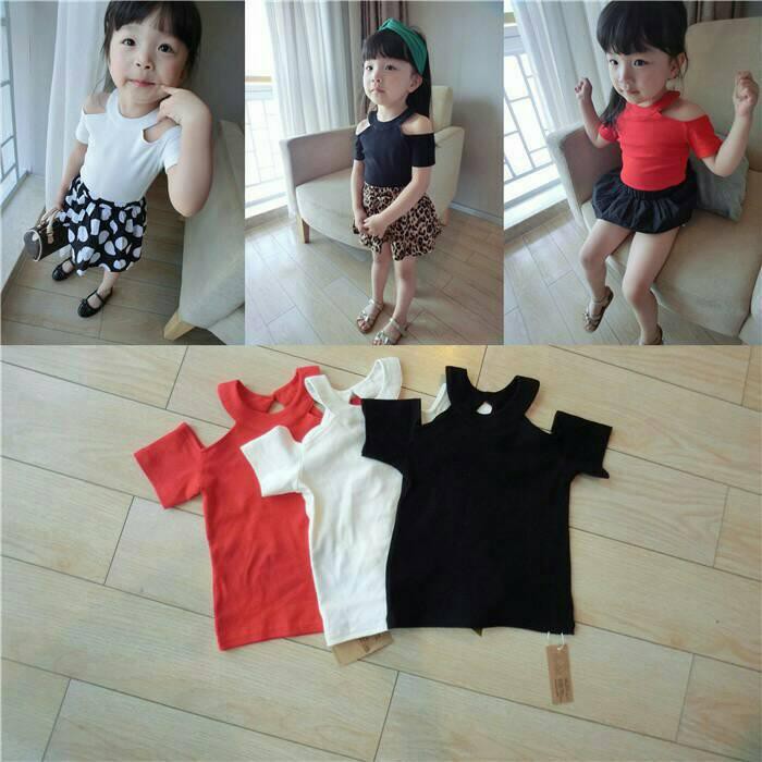 perlengkapan anak perempuan GA2347 LEAH TOP BLACK [BAJUKIDDIE] BAJU ANAK PEREMPUAN KAOS IMPORT Mura