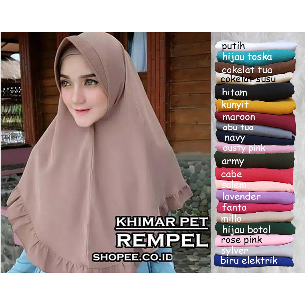 KHIMAR PET REMPEL HIJAB TERMURAH JILBAB WOLFIS  KERUDUNG INSTAN