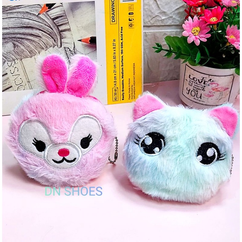 Dompet Koin Anak Tas Selempang Anak Tas Bulu lucu Tas Anak Karakter Aksesoris anak lucu unicorn kucing kudapon Randomi