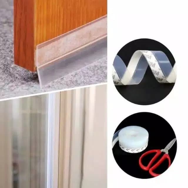 DOOR SEAL TAPE Seal Tape karet Penutup Lubang Celah Bawah Pintu dan Jendela antiKecoa