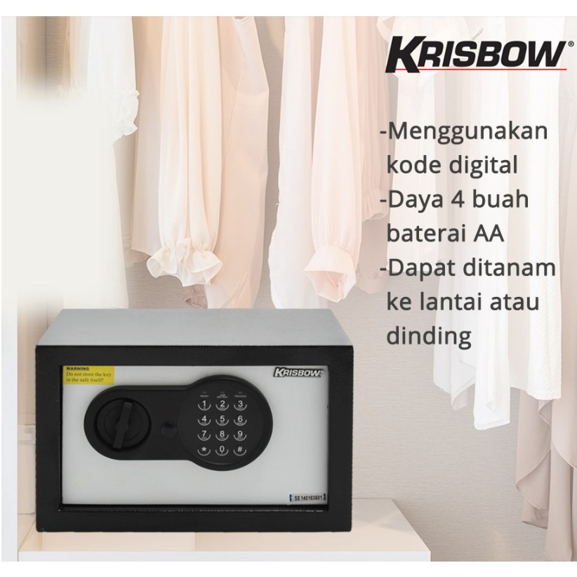 KRISBOW BRANGKAS KEY NUMBER / STEEL SAFE BLACK 20et-1/2 / KOTAK PENYIMPANAN BARANG