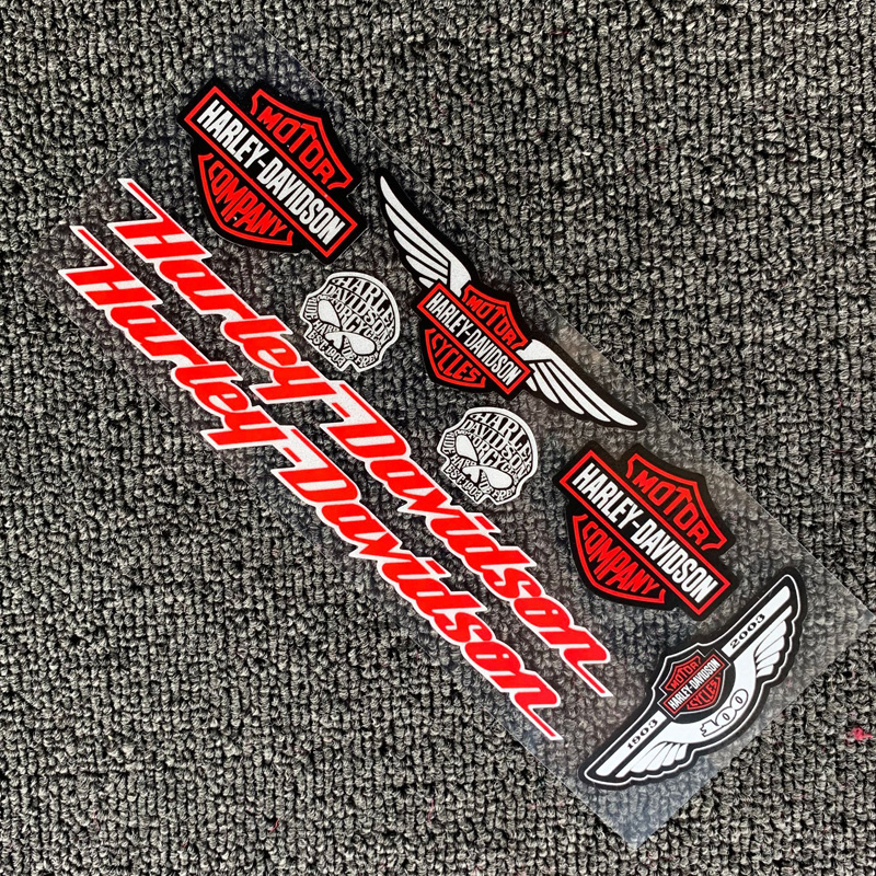 Stiker Vinyl Reflektif Motif Harley Davidson Untuk Dekorasi Fender Samping Motor Suzuki