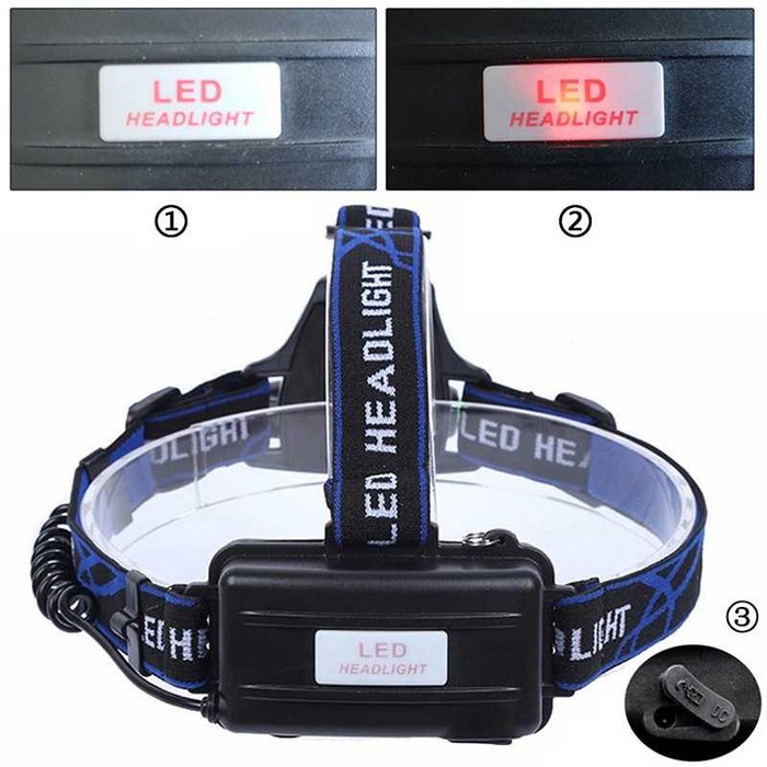 Senter Kepala Headlamp Lampu  Outdoor LED Cree XML T6 + Charger