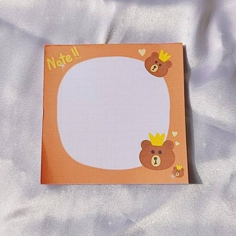 Memo pad by sunbearry.co custom memo pad bts snoppy aesthetic star scrabook-Brown choco