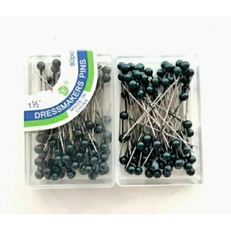 Jarum Pentul DRESSMAKERS PINS. Merk : WAN JIN. ART: Hitam 80 pcs