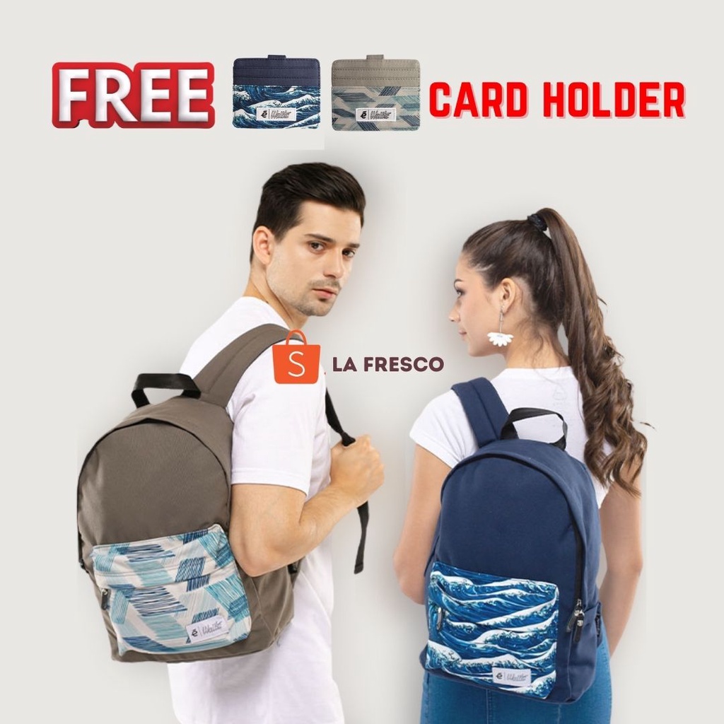 TAS RANSEL PUNGGUNG BACKPACK CANVAS / KANVAS LAPTOP - MOCHILO ONZO ZARA GREY X WALLTS - PRIA WANITA 