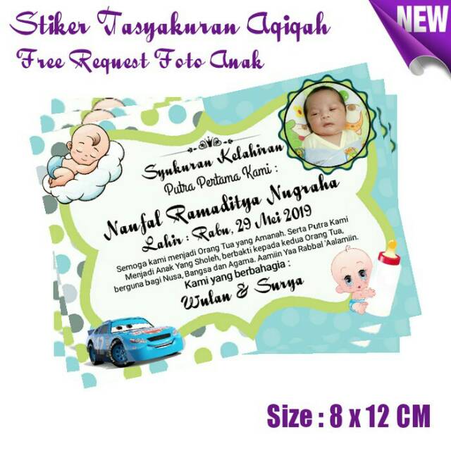 

Stiker Label Aqiqah - Free Request Foto Anak