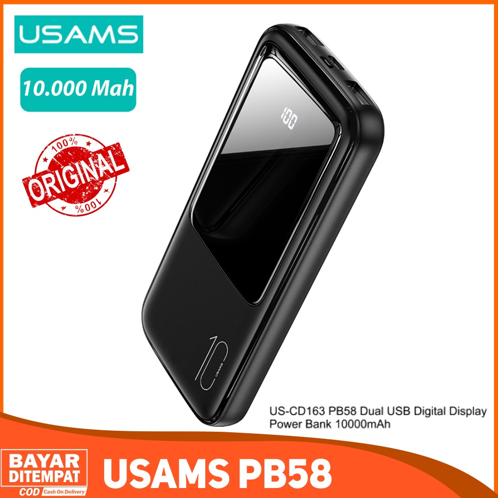 Powerbank USAMS PB58 10000mAh 2A With Broad LED Display Fast Charging