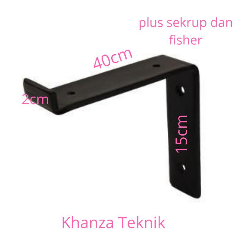 Rak besi siku minimalis siku tempel dinding 40cm