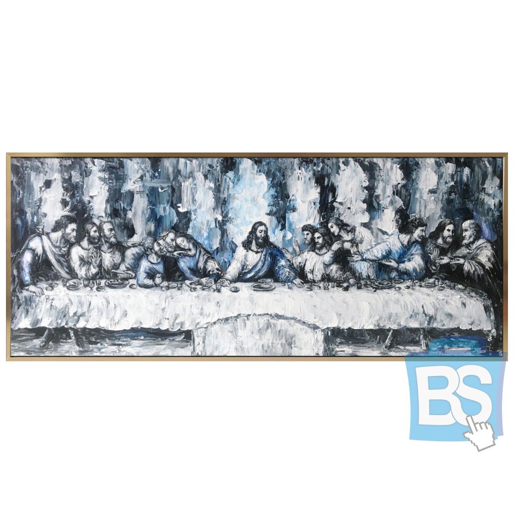 LUKISAN THE LAST SUPPER KARYA LEONARDO DA VINCI MASTERPIECE 100% LUKISAN TANGAN DI CANVAS BUKAN PRIN