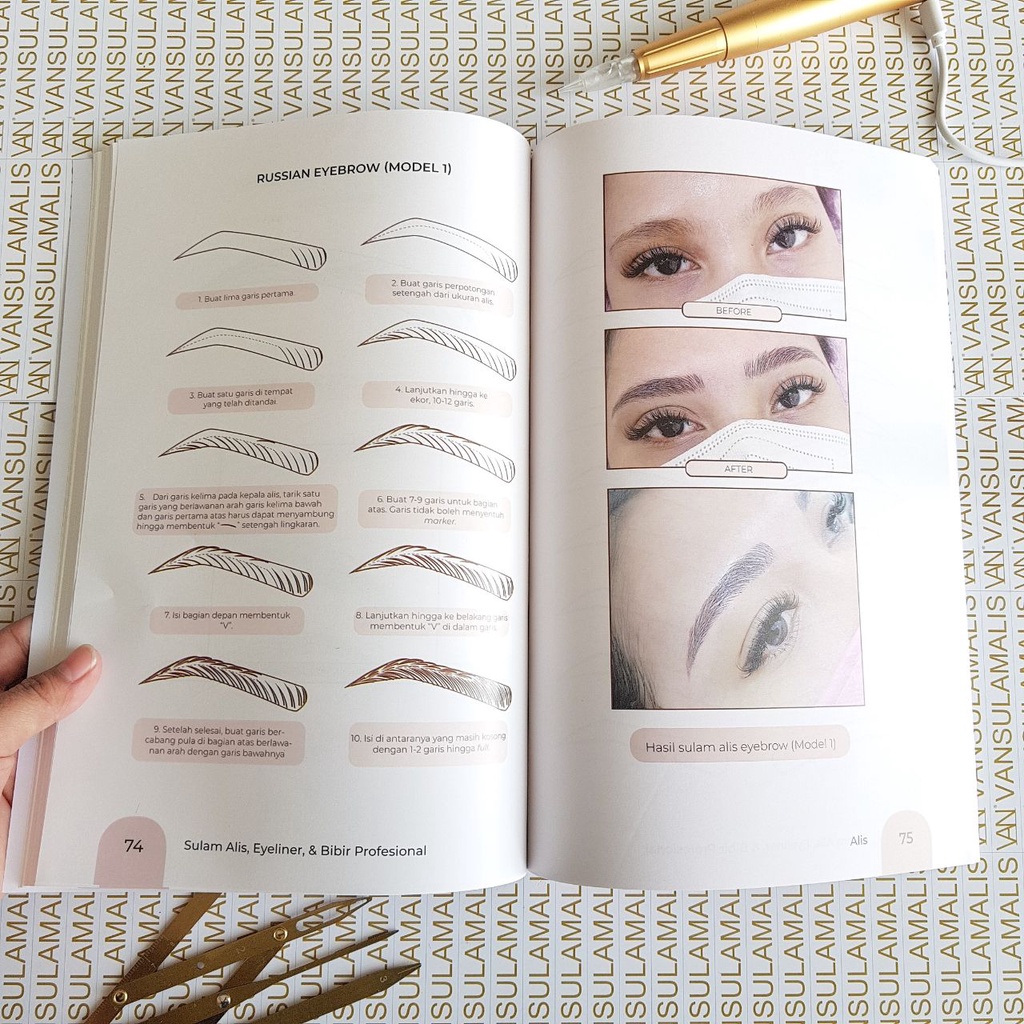 BEST SELLER Buku Belajar Sulam Alis, Eyeliner dan Bibir Profesional STANDART INTERNATIONAL BY FANNY CHAN