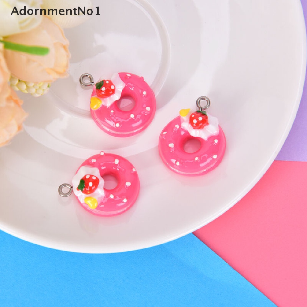 (AdornmentNo1) 10pcs / Set Liontin Bentuk Donat Mini Untuk Dekorasi Perhiasan Charms