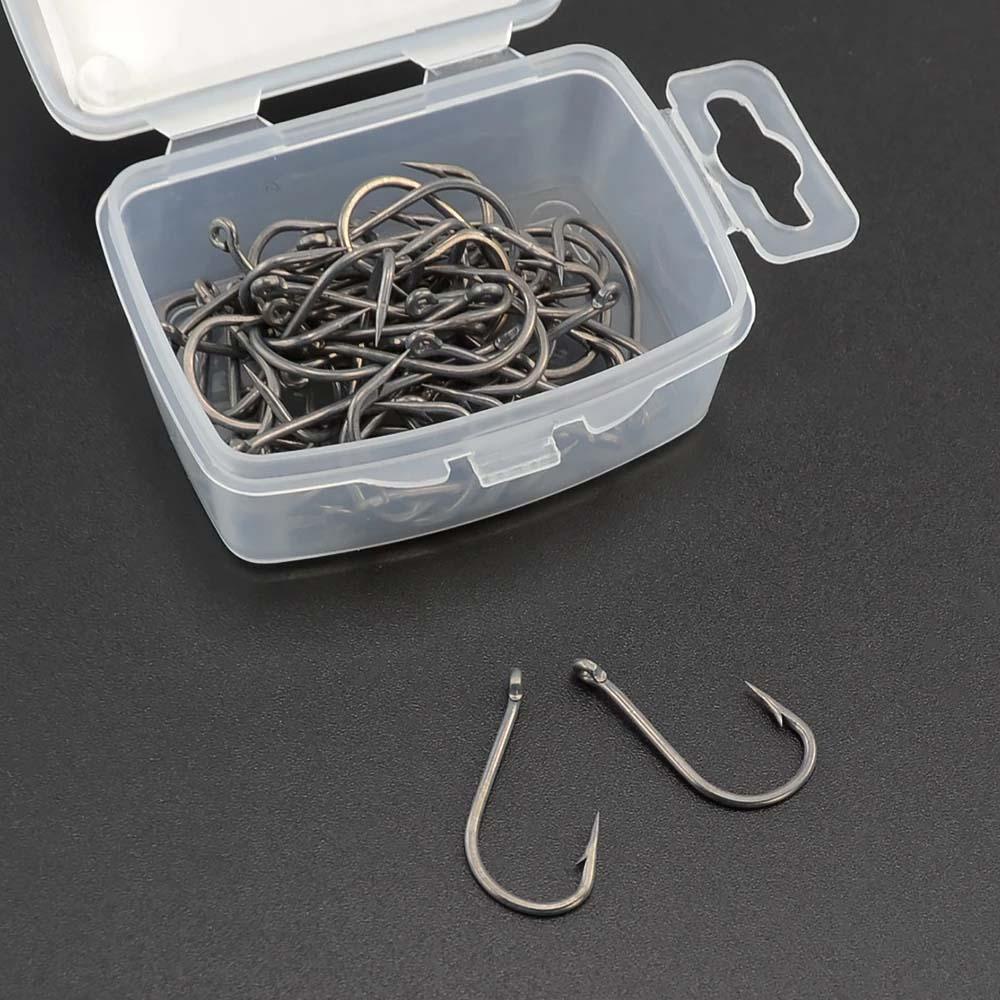 Agustina Kait Ikan Berduri 50 Pcs Garis Pengikat Alat Pancing Accessorie Lure Barbed HooK Stainless Steel Barbed Single HooK Micro