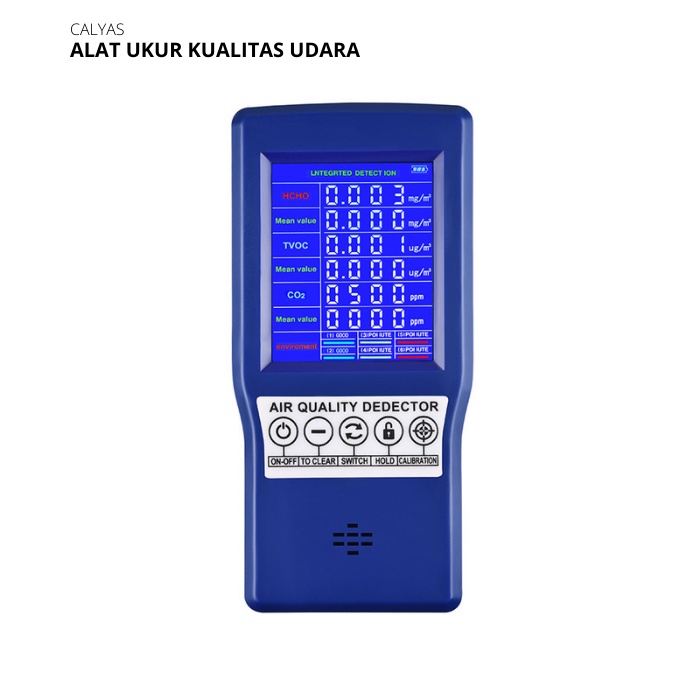 Alat Pengukur Kualtias Udara Detector CO2 Sensor Gas Analyzer TVOC HCHO AQI