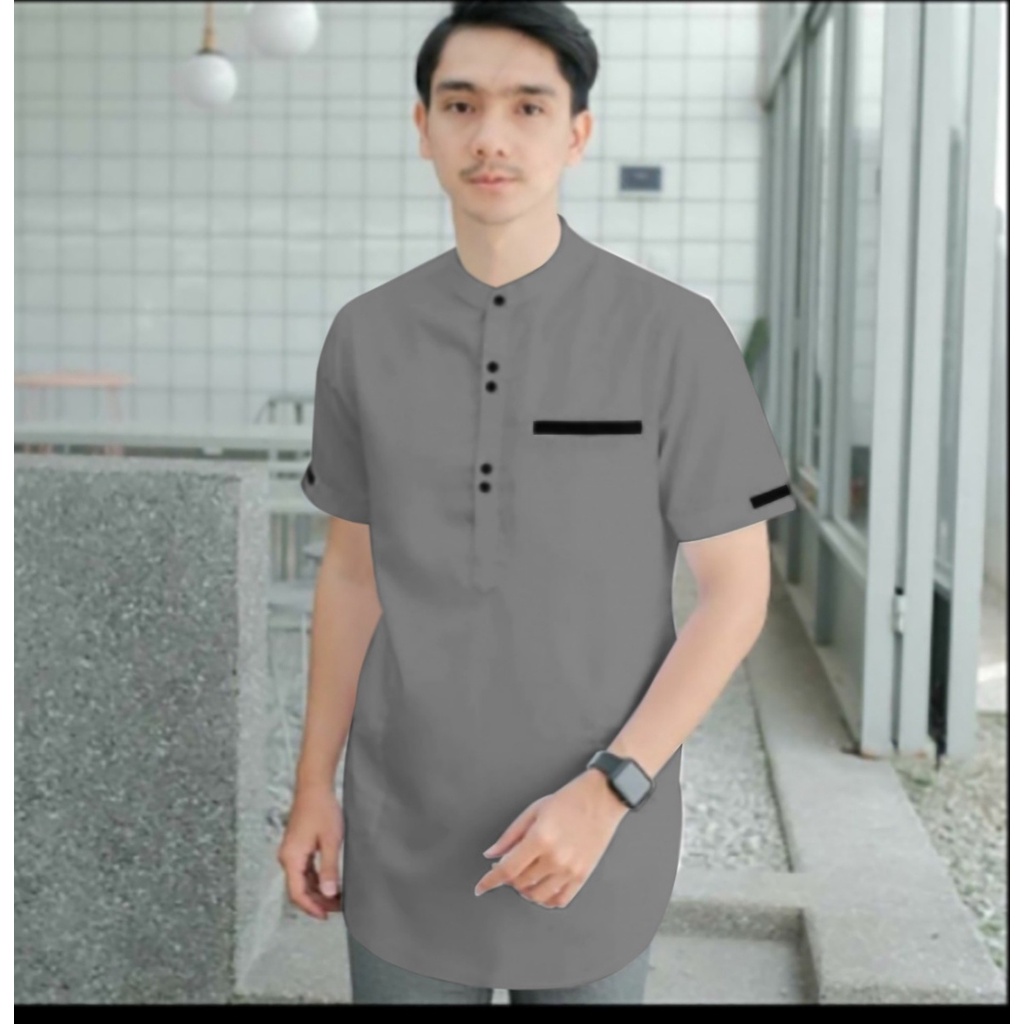 TOTOTAshop.Baju KOKO LEO TS,Bahan cotton premium.Lengan pendek ada kantong kiri kanan