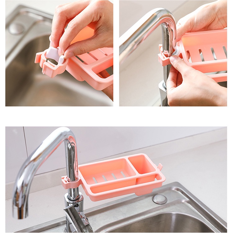 3-in-1Multi-function Sink Faucet Drain Rack / Cleaning Cloth Drying Rack