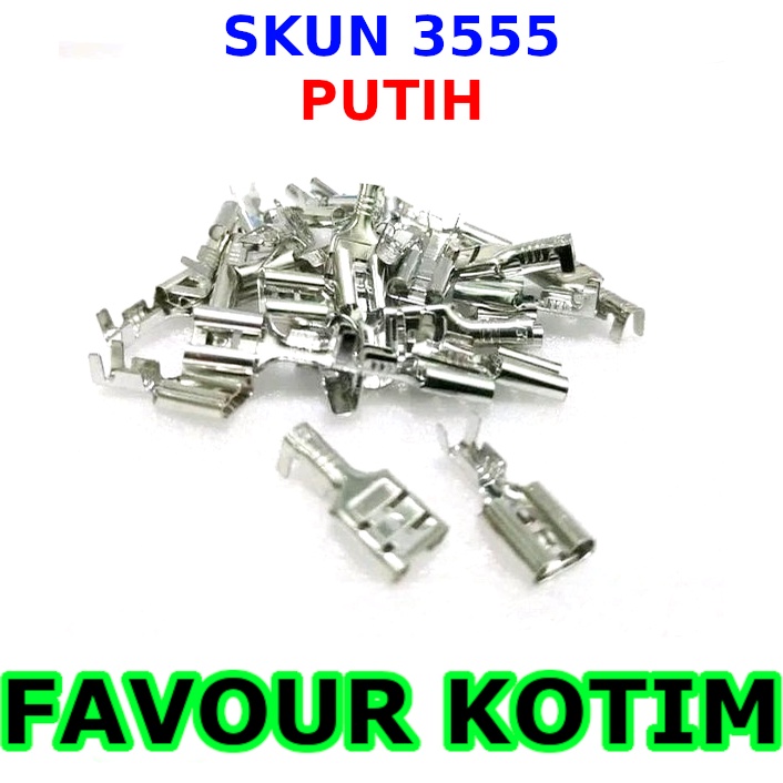 SKUN KABEL FEMALE GEPENG WIRE CONNECTOR KONEKTOR PUTIH 3555 FVKOTIM