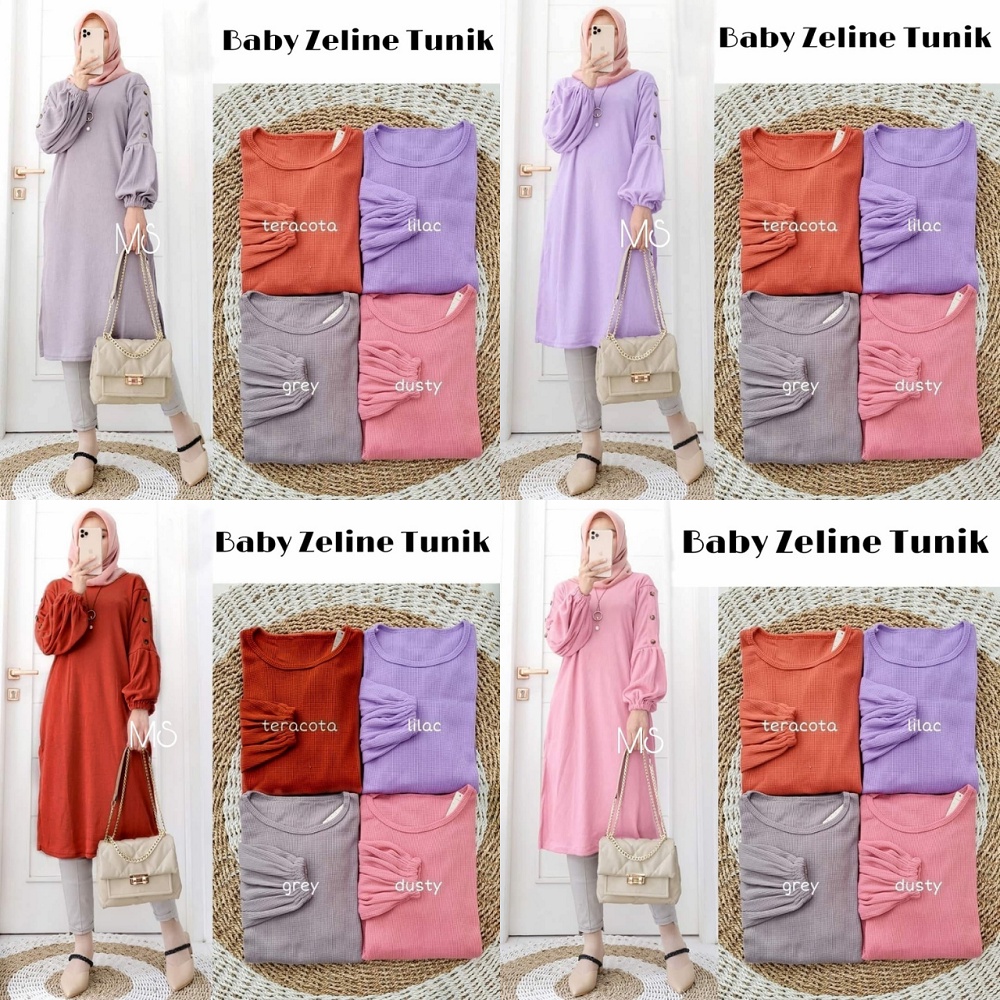 Tunik Zeline / Atasan Tunik Jumbo Kasual Wanita / Tunik Balon Terbaru