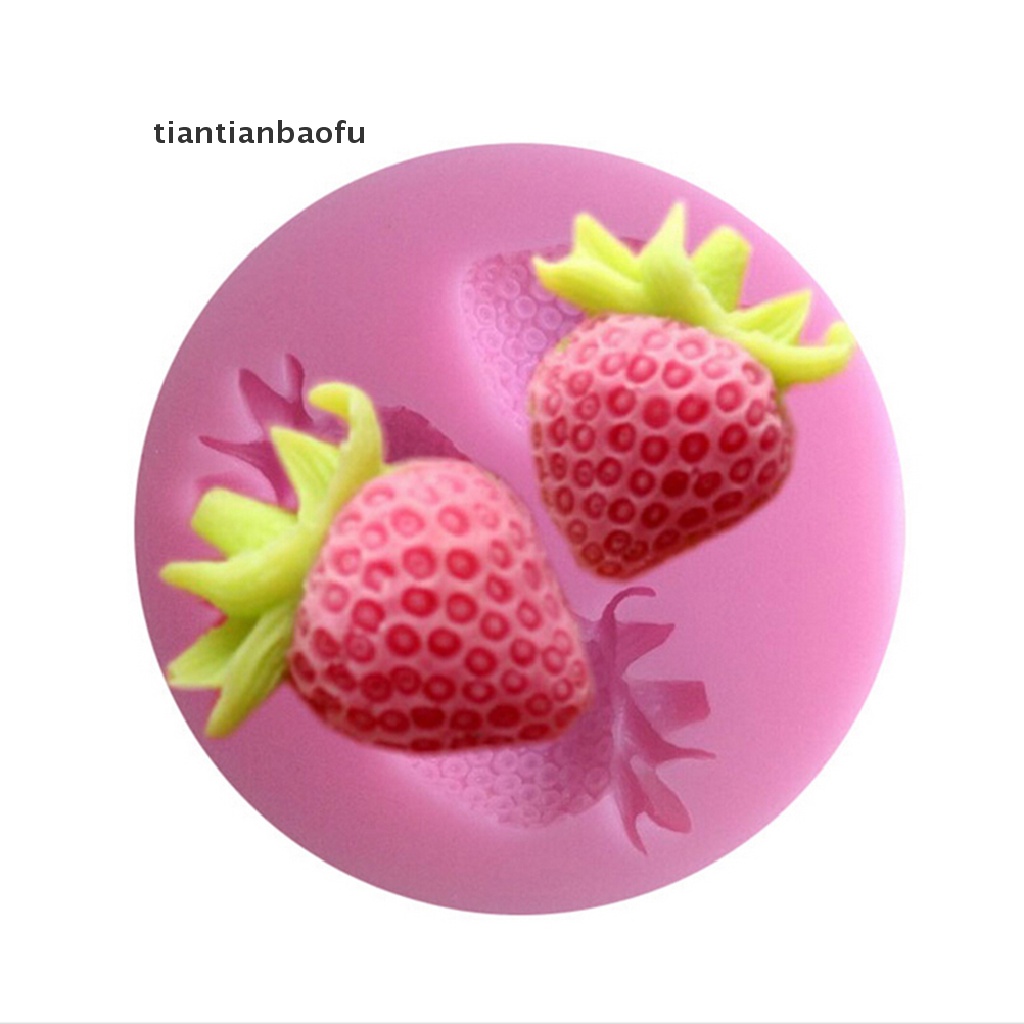 [tiantianbaofu] Silicone Mold Fondant Cake Chocolate Decorating Baking Soap Mold Strawberry Boutique