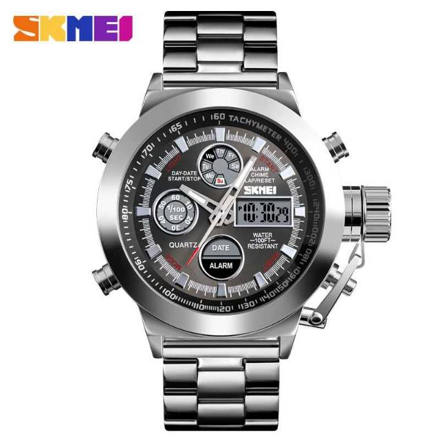 Jam Tangan Pria Skmei Original Dual Time Water Resist