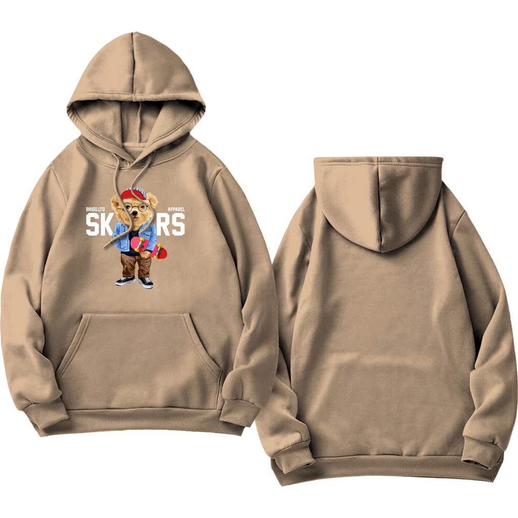 BRIGO Jumper Hoodie BERUANG SKATER II Sweater Hoodie BRIGO Sablon DTF Fleece Cotton II SIZE M-XXL (Pria &amp; Wanita) Free stiker&amp;Gantungan Kunci