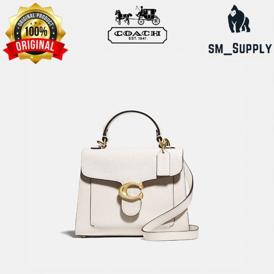 COACH TABBY TOP HANDLE 20 IN SIGNATURE WHITE