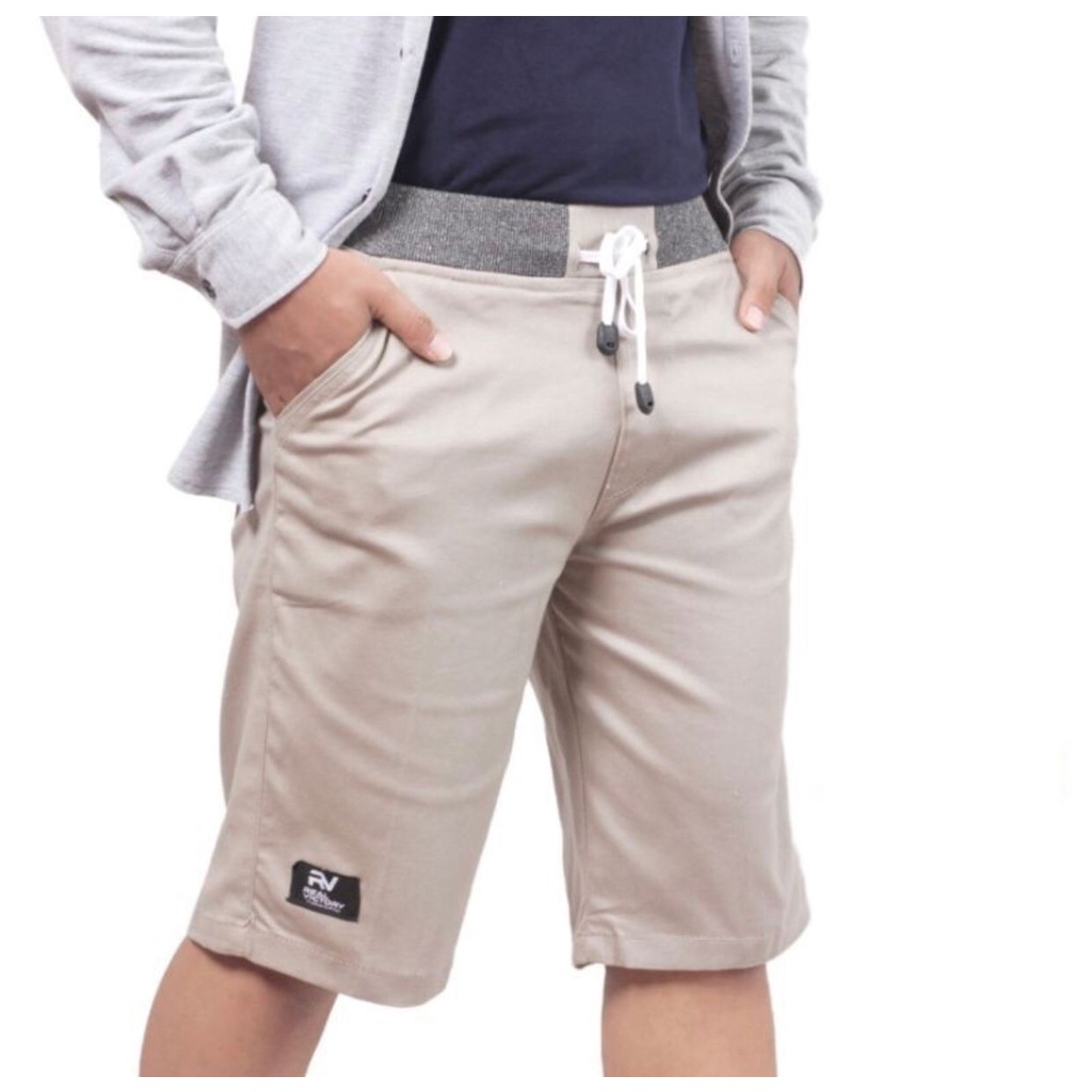 Celana Pendek Pria Cowok Dewasa Chino Rip Karet Pinggang Kolor Chinos Katun Terlaris-1