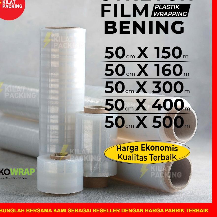 

New - PLASTIK WRAP WRAPPING KUAT TER- STRETCH FILM DELKOWRAP - VARIAN BENING UKURAN 50CM SATUAN 원