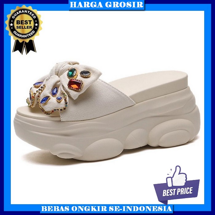 Sandal Jempol Warna Hitam - Cewek Perempuan Anti Slip Lucu Imut Aksesoris Simple Jelly Polos Cowok P