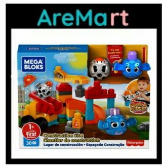 MEGA BLOCKS First Builders Construction Site Mega Bloks peek a boo construction site mainan konstruk