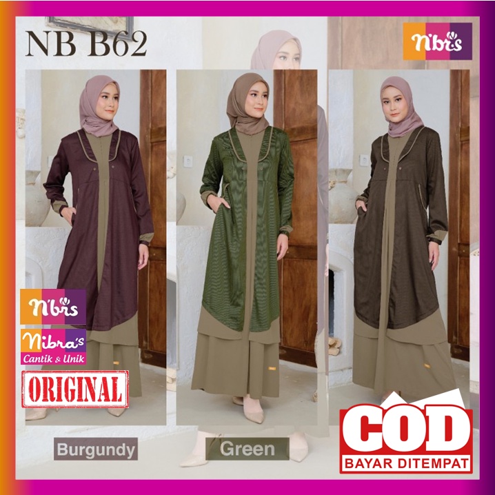 Baju Gamis Nibras Terbaru Nb B62 Nbb62 Promo Sale 2022 Dress Dres Wanita Dewasa Muslim Syari Busui B